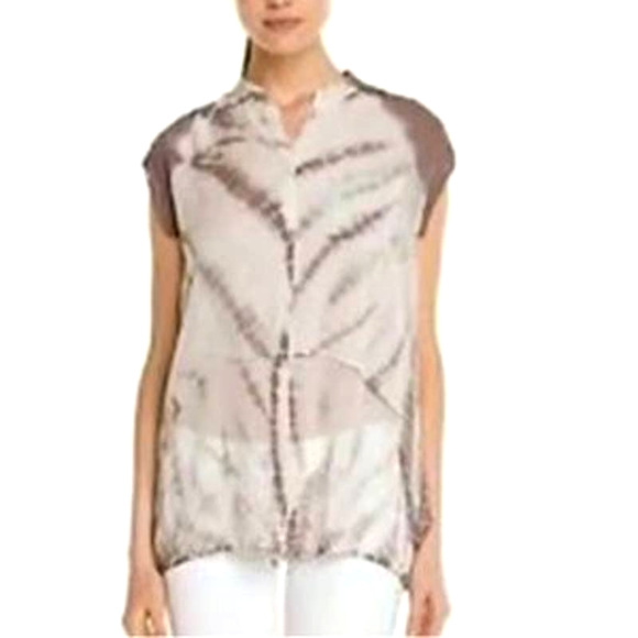 Young Fabulous & Broke Tops - Young Fabulous & Broke Tie Dye Tunic Chiffon Top Size M Sheer Button Front YFB